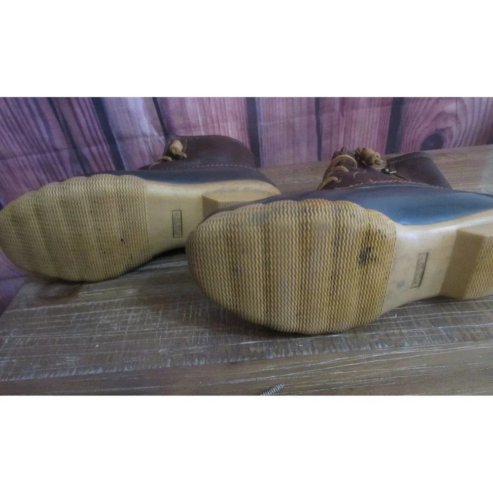 Sperry Women's Saltwater Duck Boots Brown Leather Waterproof Rain Size 9 M